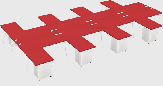 Shared l-shaped office desk system