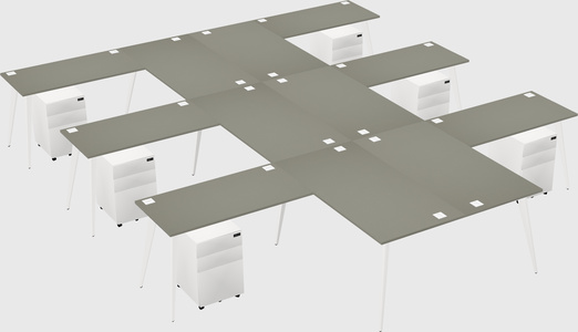 Shared l-shaped office desk system
