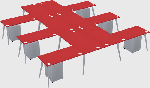 Shared l-shaped office desk system