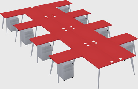 Shared l-shaped office desk system