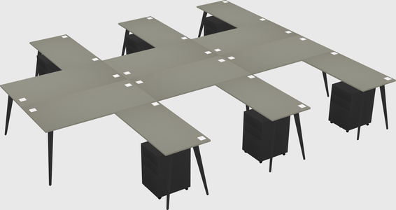 Shared L-shaped Office Desk System