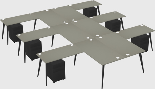 Shared l-shaped office desk system