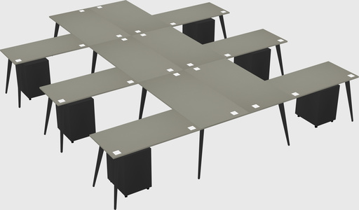 Shared l-shaped office desk system