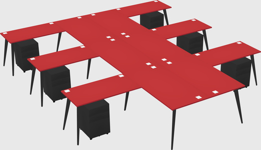 Shared l-shaped office desk system