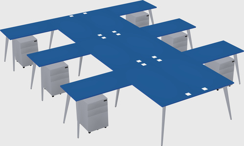 Shared l-shaped office desk system