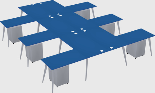 Shared l-shaped office desk system