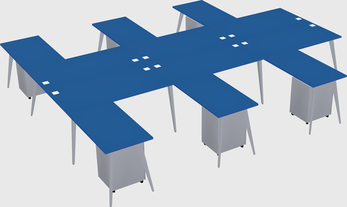 Shared l-shaped office desk system