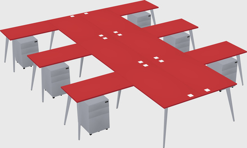 Shared l-shaped office desk system