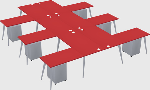 Shared l-shaped office desk system