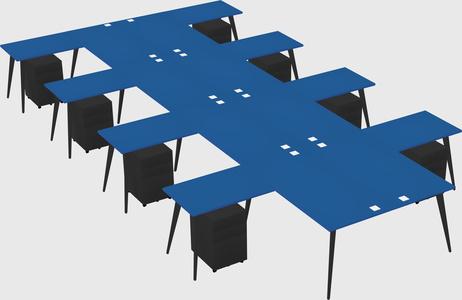 Shared l-shaped office desk system