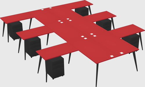 Shared l-shaped office desk system