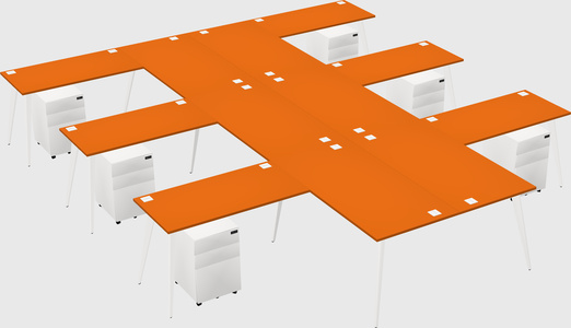 Shared l-shaped office desk system