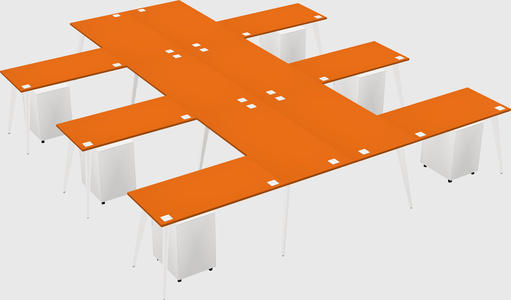 Shared l-shaped office desk system