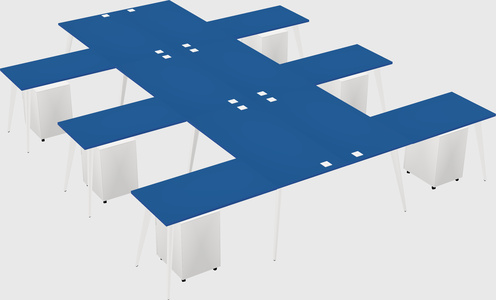 Shared l-shaped office desk system