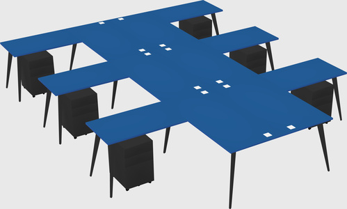 Shared l-shaped office desk system