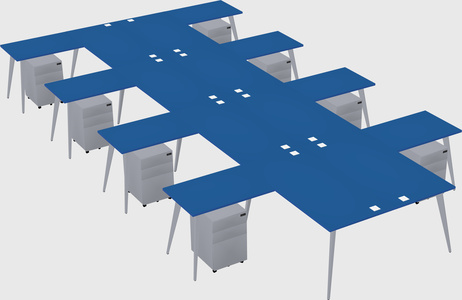 Shared l-shaped office desk system
