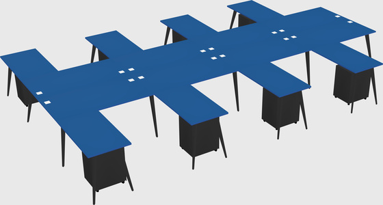 Shared l-shaped office desk system