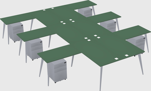 Shared l-shaped office desk system