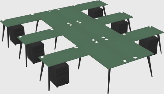 Shared l-shaped office desk system