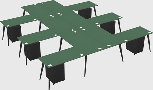 Shared l-shaped office desk system