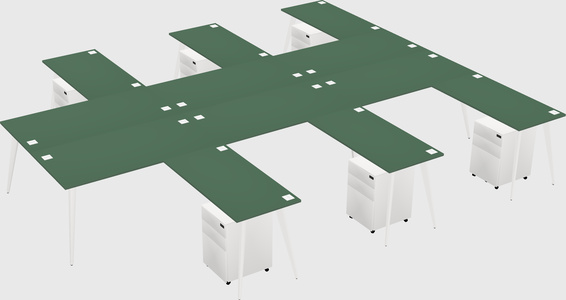 Shared L-shaped Office Desk System