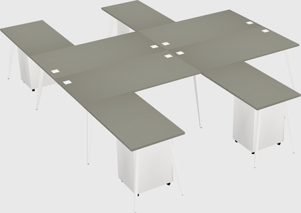 Shared l-shaped office desk system