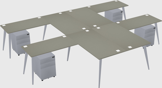Shared l-shaped office desk system