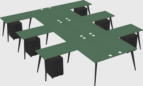 Shared l-shaped office desk system