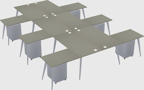 Shared l-shaped office desk system