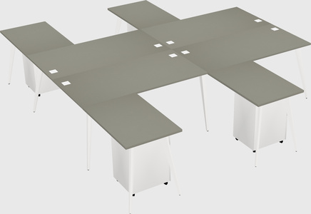Shared l-shaped office desk system