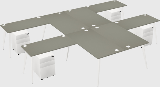 Shared l-shaped office desk system