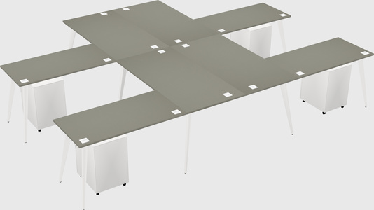 Shared l-shaped office desk system