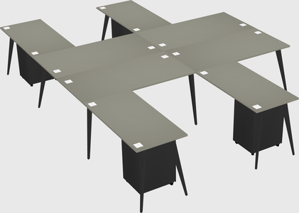 Shared l-shaped office desk system