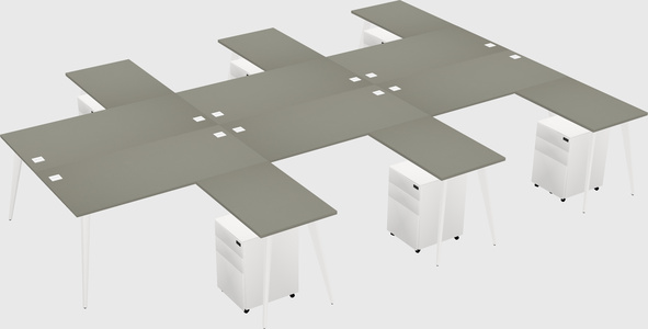 Shared L-shaped Office Desk System