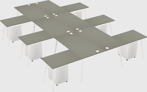 Shared l-shaped office desk system