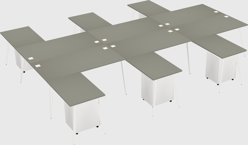 Shared l-shaped office desk system