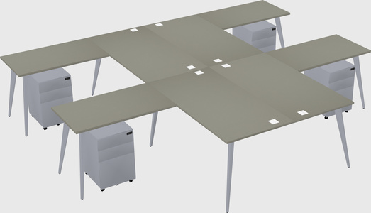Shared l-shaped office desk system