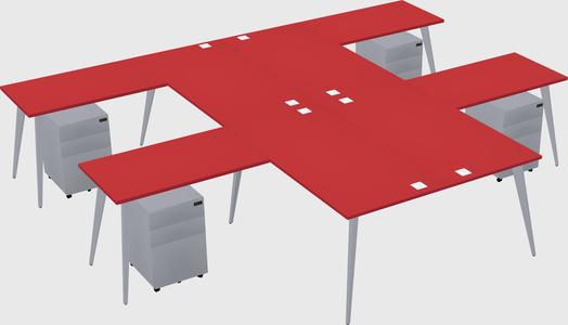 Shared l-shaped office desk system