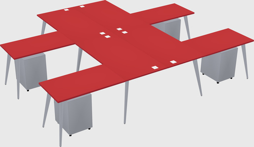 Shared l-shaped office desk system