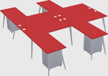Shared l-shaped office desk system