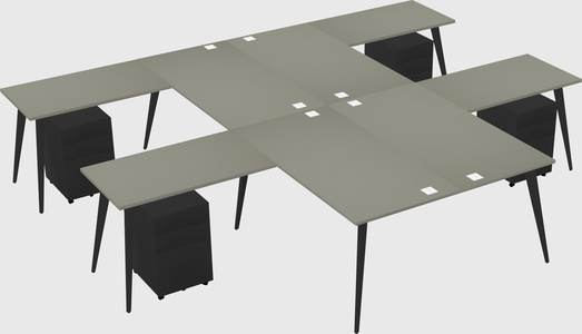 Shared l-shaped office desk system