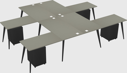 Shared l-shaped office desk system
