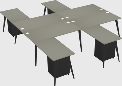 Shared l-shaped office desk system