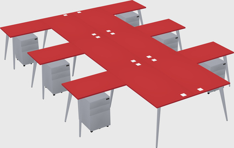 Shared l-shaped office desk system