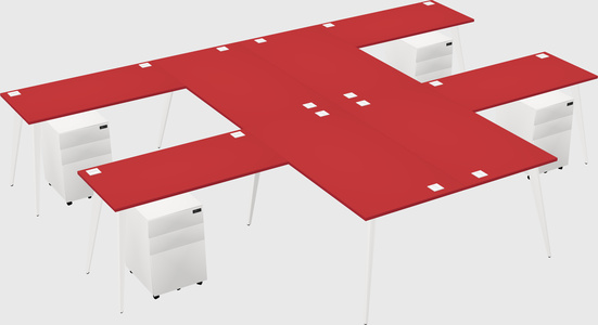 Shared l-shaped office desk system