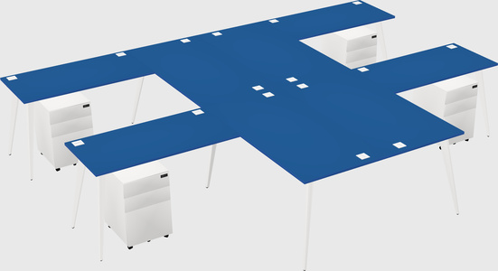 Shared l-shaped office desk system