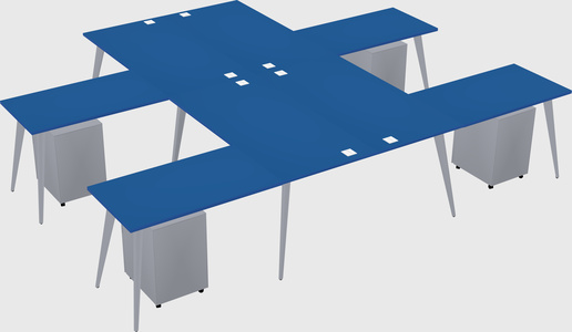 Shared l-shaped office desk system