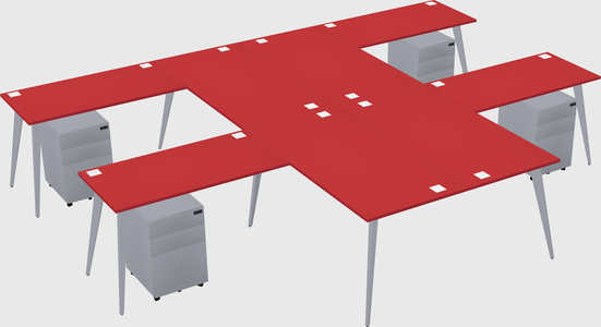 Shared l-shaped office desk system