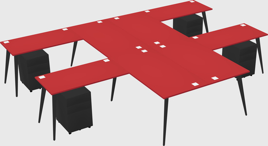 Shared l-shaped office desk system