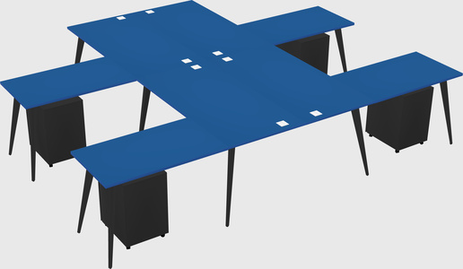 Shared l-shaped office desk system